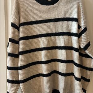 Striped Beige and Black Sweater